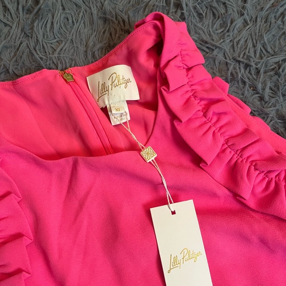 Lilly Pulitzer Pink Kailee Ruffle Shift Dress Size XL NWT - Picture 3 of 8